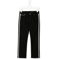 Dolce & Gabbana Kids Calça jeans com listra lateral - Preto