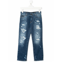 Dolce & Gabbana Kids Calça jeans destroyed - Azul