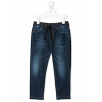 Dolce & Gabbana Kids Calça jeans reta com ajuste no cós - Azul