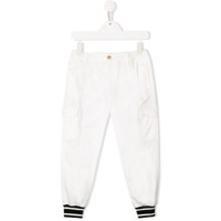 Dolce & Gabbana Kids Calça jogger com acabamento canelado - Branco