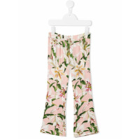 Dolce & Gabbana Kids Calça reta com estampa floral - Rosa