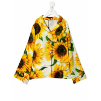 Dolce & Gabbana Kids Camisa com estampa de girassol - Amarelo