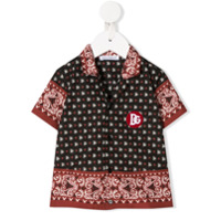 Dolce & Gabbana Kids Camisa com estampa de logo DG - Preto