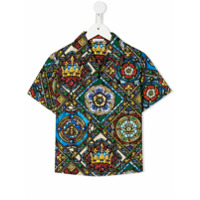 Dolce & Gabbana Kids Camisa com estampa de vitral - Preto