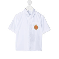 Dolce & Gabbana Kids Camisa com logo bordado no busto - Branco