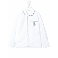 Dolce & Gabbana Kids Camisa mangas longas branca com acabamento contrastante - Branco