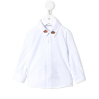 Dolce & Gabbana Kids Camisa mangas longas com bordado de coroas - Branco