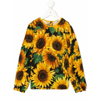 Dolce & Gabbana Kids Camisa mangas longas com estampa de girassol - Amarelo