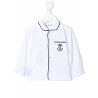 Dolce & Gabbana Kids Camisa mangas longas com logo bordado - Branco