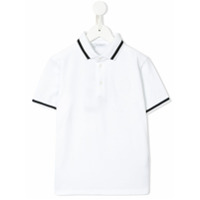 Dolce & Gabbana Kids Camisa polo branco com listras contrastantes