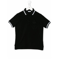 Dolce & Gabbana Kids Camisa polo com estampa de logo - Preto