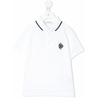Dolce & Gabbana Kids Camisa polo com logo bordado - Branco