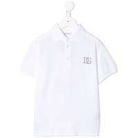 Dolce & Gabbana Kids Camisa polo com logo bordado - Branco
