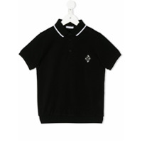 Dolce & Gabbana Kids Camisa polo com logo bordado - Preto