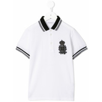 Dolce & Gabbana Kids Camisa polo com patch bordado - Branco