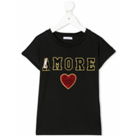 Dolce & Gabbana Kids Camiseta Amore com bordado de paetês - Preto