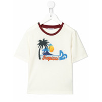 Dolce & Gabbana Kids Camiseta branca com estampa tropical de algodão - Branco