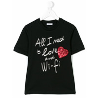 Dolce & Gabbana Kids Camiseta com aplicação - Preto