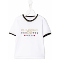 Dolce & Gabbana Kids Camiseta com bordado de logo - Branco