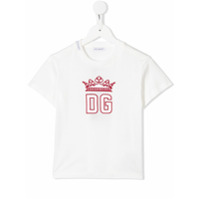 Dolce & Gabbana Kids Camiseta com bordado DG - Branco
