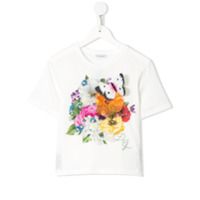 Dolce & Gabbana Kids Camiseta com bordado floral - Branco