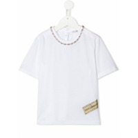 Dolce & Gabbana Kids Camiseta com detalhe de colar - Branco