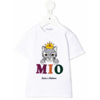 Dolce & Gabbana Kids Camiseta com estampa de gato - Branco
