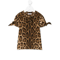 Dolce & Gabbana Kids Camiseta com estampa de leopardo - Marrom