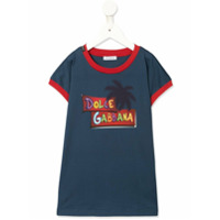 Dolce & Gabbana Kids Camiseta com estampa de logo - Azul