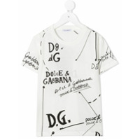 Dolce & Gabbana Kids Camiseta com estampa de logo corrido - Branco