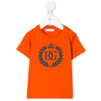 Dolce & Gabbana Kids Camiseta com estampa de logo de coroa DG - Laranja