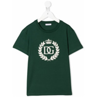 Dolce & Gabbana Kids Camiseta com estampa de logo de coroa DG - Verde