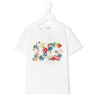Dolce & Gabbana Kids Camiseta com estampa de logo e floral - Branco