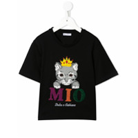 Dolce & Gabbana Kids Camiseta com estampa de logo Mio - Preto