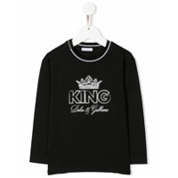 Dolce & Gabbana Kids Camiseta com estampa de logo - Preto