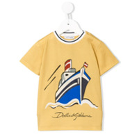 Dolce & Gabbana Kids Camiseta com estampa de navio - Amarelo