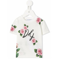 Dolce & Gabbana Kids Camiseta com estampa de rosas - Branco