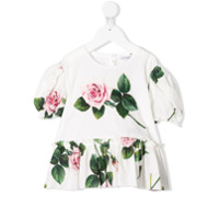 Dolce & Gabbana Kids Camiseta com estampa de rosas tropicais - Branco