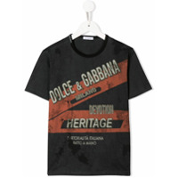 Dolce & Gabbana Kids Camiseta com estampa de slogan - Preto