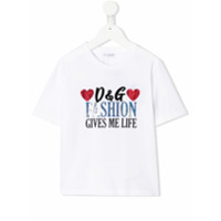Dolce & Gabbana Kids Camiseta com estampa Fashion Gives Me Life - Branco
