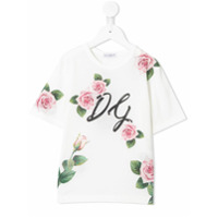 Dolce & Gabbana Kids Camiseta com estampa floral - Branco