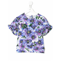 Dolce & Gabbana Kids Camiseta com estampa floral - Roxo