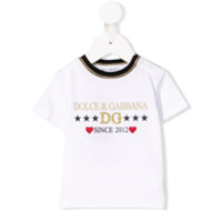 Dolce & Gabbana Kids Camiseta com logo bordado - Branco