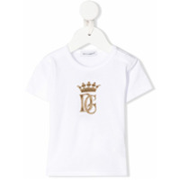 Dolce & Gabbana Kids Camiseta com logo bordado - Branco