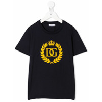 Dolce & Gabbana Kids Camiseta com logo de coroa DG - Azul