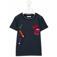 Dolce & Gabbana Kids Camiseta com poás e aplicação - Azul