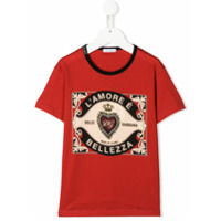 Dolce & Gabbana Kids Camiseta de algodão com estampa gráfica - Vermelho