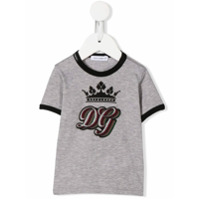 Dolce & Gabbana Kids Camiseta DG Royals com estampa - Cinza