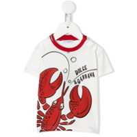Dolce & Gabbana Kids Camiseta mangas curtas com estampa de lagosta - Branco