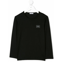 Dolce & Gabbana Kids Camiseta mangas longas com logo - Preto